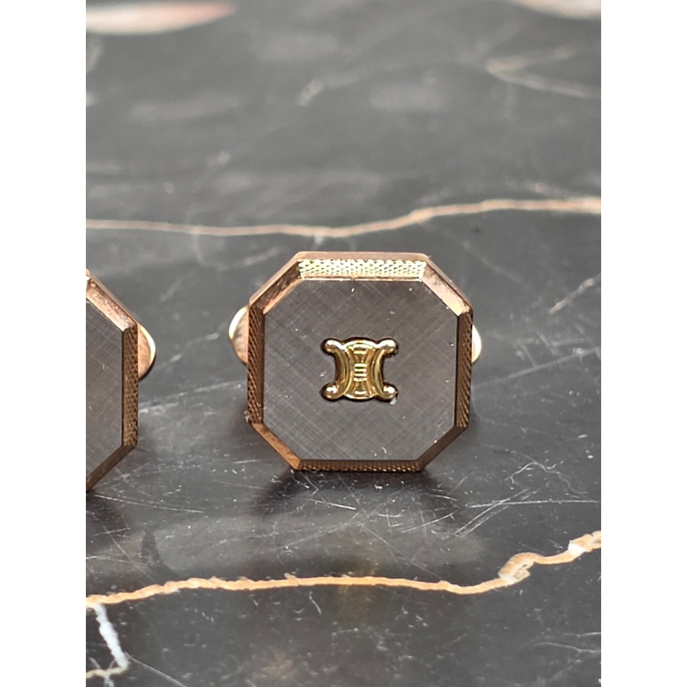 Celine Paris 925 Sterling Silver Triomphe Cufflinks Large - Picture 4 of 8